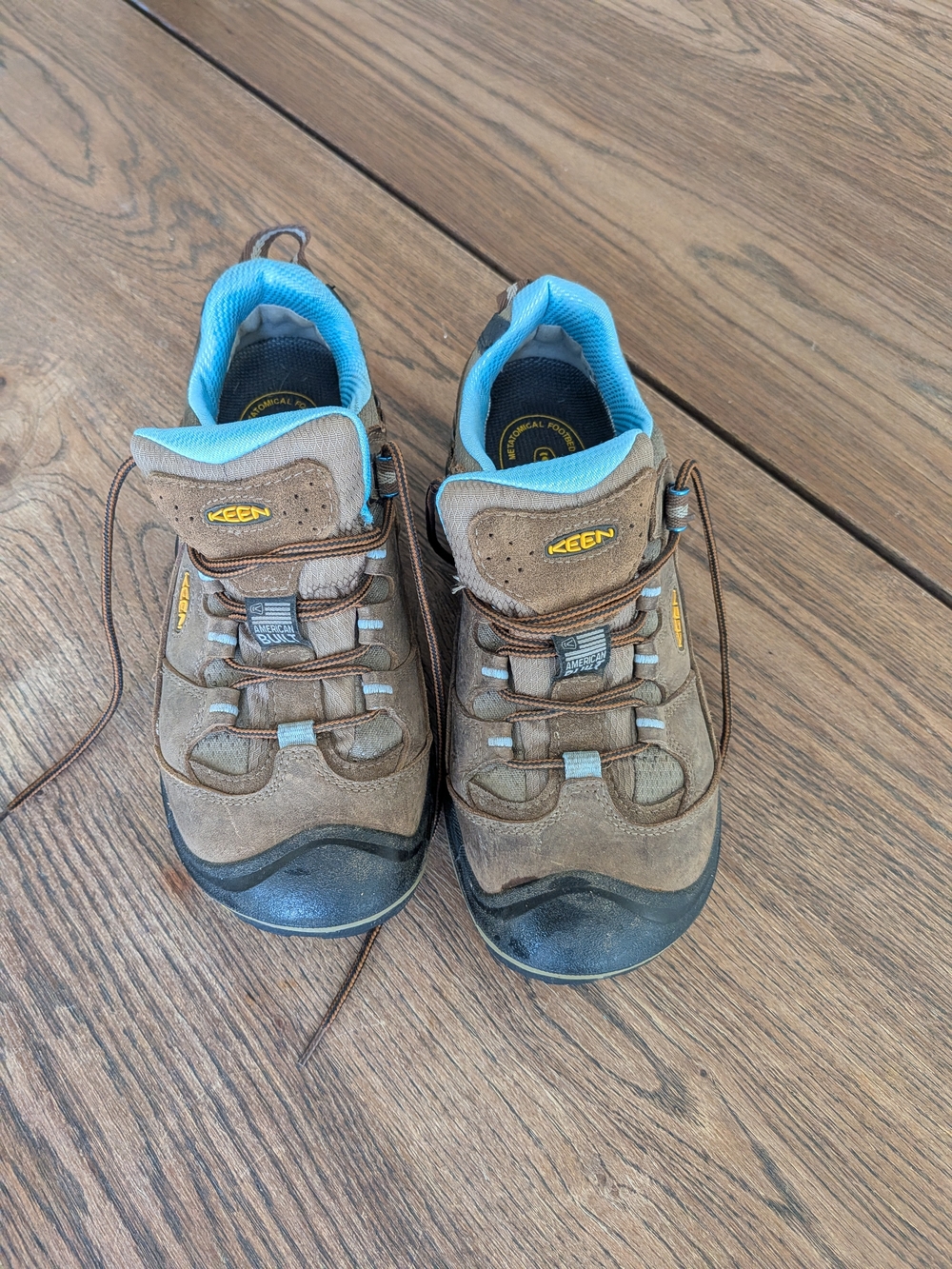 Keen Durand Women's Brown/Blue Waterproof Hiking Shoe Boot Size 9